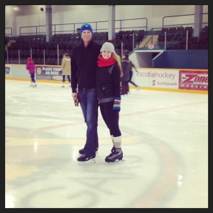 We went for a family skate, thanks to my lovely friend, Tanya, and her family, who rent out the entire rink on Christmas Eve every single year! This was the first time Joel had been skating since 1996...sorrows of a man with size 15s.