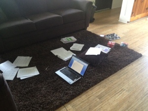 This is how our living room floor has looked for the past week or so...